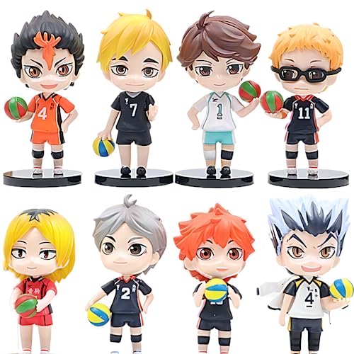 Luxetoys 6Stk/8Stk Haikyuu Anime Figuren Niedliche Charakterfiguren 10cm Modellpuppen für Dekoration (8Stk) von Luxetoys