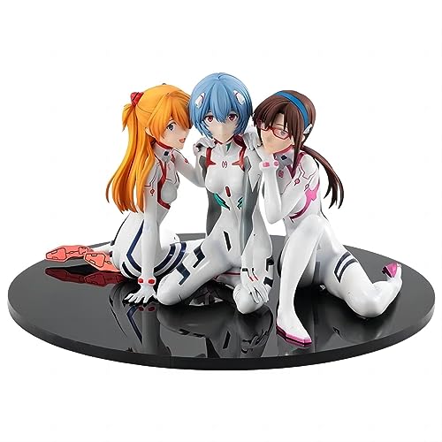 Luxetoys Anime Figuren mit Asuka Langley Soryu, Ayanami Rei und Mari Makinami Illustrious Kombinationsfigur 8 cm Modellspielzeug Statue zur Dekoration von Luxetoys