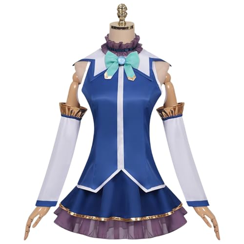 Luxetoys Aqua und Megumin Anime Kostüm Charakter Cosplay Outfit mit Kleidungszubehör Kostümspiel für Rollenspiel und Geschenk (XL, Aqua) von Luxetoys