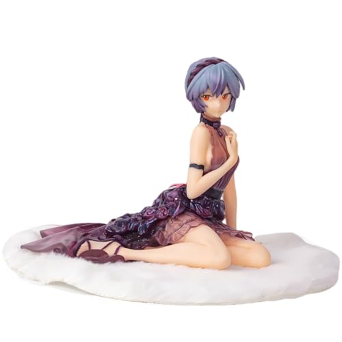 Luxetoys Ayanami Rei Anime Figur Charakterfiguren mit Sitzposition und Teppich 12cm Modellstatue für Dekoration und Sammlung von Luxetoys