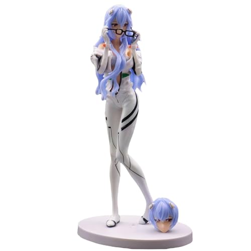 Luxetoys Ayanami Rei Anime Figur mit Brille Figuren mit Austauschbarem Kopf und Stehender Position 22,5cm Modellstatue zur Dekoration und Geschenk von Luxetoys