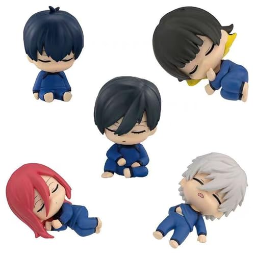 Luxetoys Blue Lock Anime Figure Q Edition Seishiro Nagi/Bachira Meguru/Isagi Yoichi/Reo Mikage Actionfiguren Schlafposition PVC Modell Statue Ornamente Desktop Collection Geschenke Fans von Luxetoys