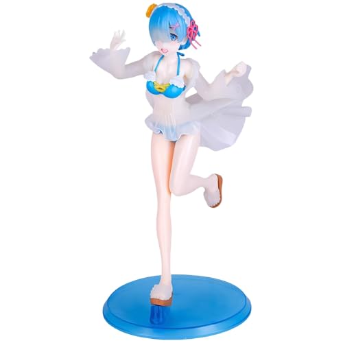 Luxetoys Cool Rem Anime Figur Remu Charakterfiguren mit Laufposition und Kniender Position 22cm / 13cm Modellstatue zur Geschenkdekoration (Badeanzug) von Luxetoys