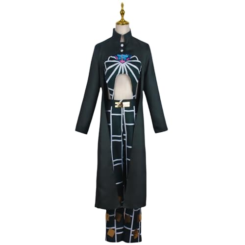 Luxetoys Cujoh Jolyne Anime-Kostüm-Spielausstattung Charakter Cosplay-Anzug mit langem Mantel und Jumpsuit aus Polyester-Stoff für Party und Alltag (L) von Luxetoys