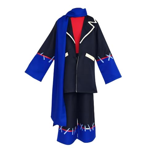 Luxetoys Frisk Spiel Cosplay Kostüm Undertale Charakter Anzug mit blauem Schal für Halloween Party (XXXL) von Luxetoys