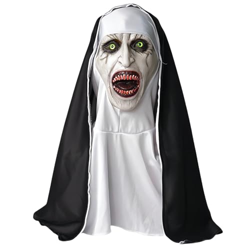 Luxetoys Gruselige Nonne Kopfbedeckung für Valak Cosplay Kostüm Furchterregende Kleidung Kopfhut für Halloween und Partys von Luxetoys