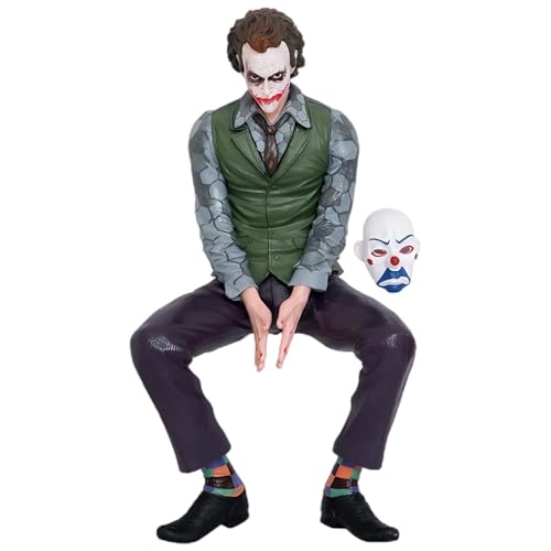 Heath Ledger Action Figur für Joker Charakterfiguren mit Maske und Sitzposition 24 cm Modellstatue für Geschenk und Dekoration von Luxetoys