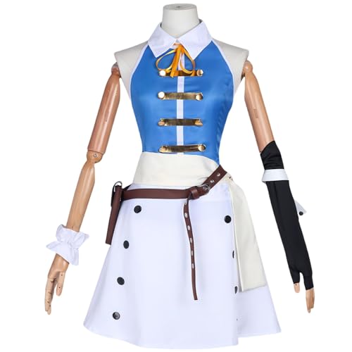 Luxetoys Lucy Heartfilia Anime Cosplay Outfit FT Charakter Kostüm Spielanzug mit Bauchtasche aus Polyester-Stoff für Anime Rollenspiel (L) von Luxetoys