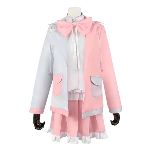 Luxetoys Monomi Anime Cosplay Game Kostüm Spielen Charakter Anzug mit rosa und weißen Strümpfen für Frauen (M) von Luxetoys