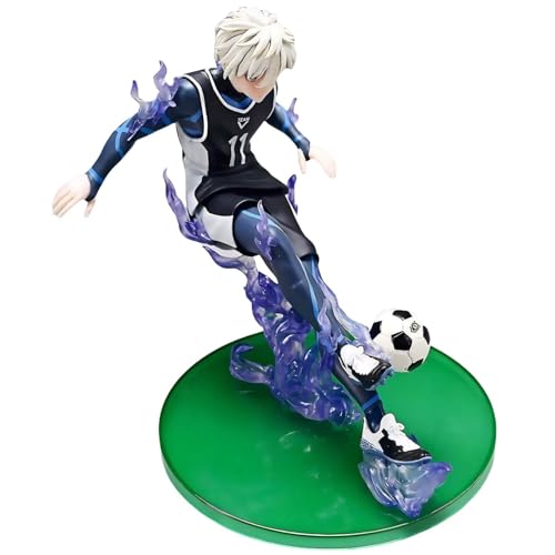 Luxetoys Nagi Seishiro Anime-Figur Blue Lock Charakterfiguren mit Fußballspiel 18 cm Modellstatue zur Dekoration und Geschenk von Luxetoys