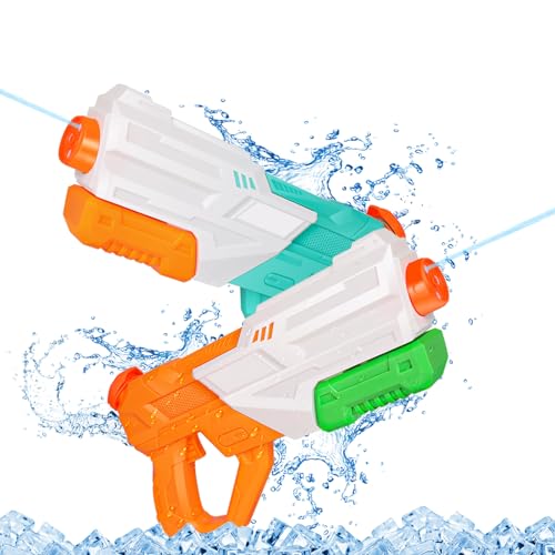 2er-Pack 650ml Wasserpistole für Kinder und Erwachsene,4 Wasserstrahlmodi,Reichweite von 8-12 Metern,Cooles Erscheinungsbild.für im Pool,am Strand und im Garten.Spielzeug für Jungen und Mädchen ab 3+ von Luxfizz