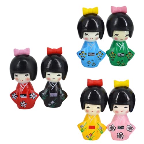 Luxshiny 6 Stück Japanische Kimono-Puppe Asiatische Kokeshi-Puppe Kimono-Sammelfigur Traditionelles Kunsthandwerk Tischdekoration Für Zuhause Restaurant Tischdekoration von Luxshiny