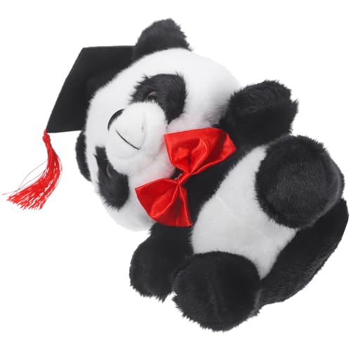 Luxshiny Abschluss-Stofftier Klasse 2024 Abschluss-Pandabären Plüsch-Geschenk Abschlussgeschenk Mit Mütze Für College Highschool Kindergarten Absolvent Rot von Luxshiny