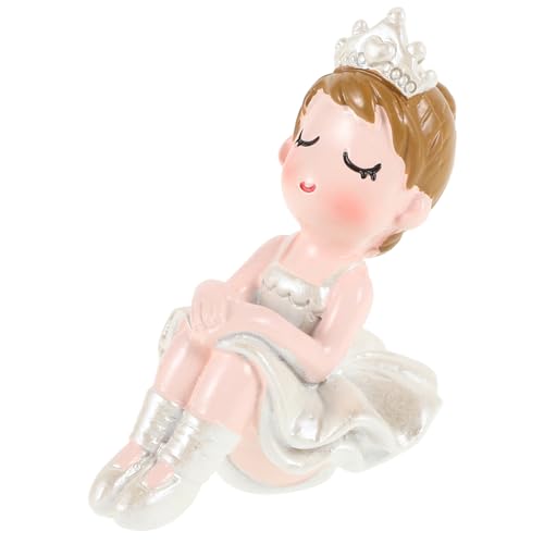 Luxshiny Ballett-Mädchen-Figur Tanzendes Mädchen Kuchendekoration Miniatur-Ballerina-Mädchen-Spielset Puppenspielzeug Mini-Blumentopf Bastel-Puppenhaus-Dekoration von Luxshiny