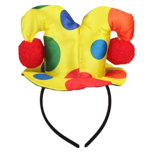 Luxshiny Clown-Hut-Stirnband Halloween Karneval Narren-Stirnband Lustiger Karneval Zirkuskostüm Kopfbedeckung Für Cosplay-Verkleidung von Luxshiny