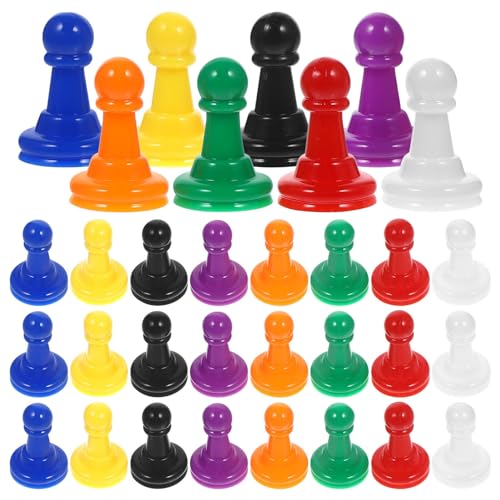 Luxshiny Ersatz Für Brettspielfiguren 32 Stück Mehrfarbige Kunststoff-Schachfiguren Kunststoff Rich Man-Brettspielkomponente Für Statuettenspiele Tischmarker-Zubehör von Luxshiny