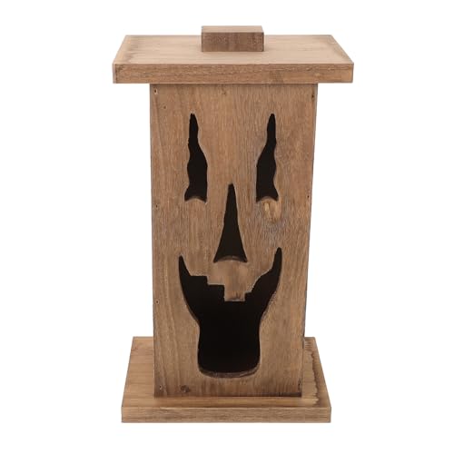 Luxshiny Halloween Holz Geist Dekor Holz Kürbis Schild Geist Statue Tischdekoration Bauernhaus Abgestufte Tablett Dekoration M von Luxshiny