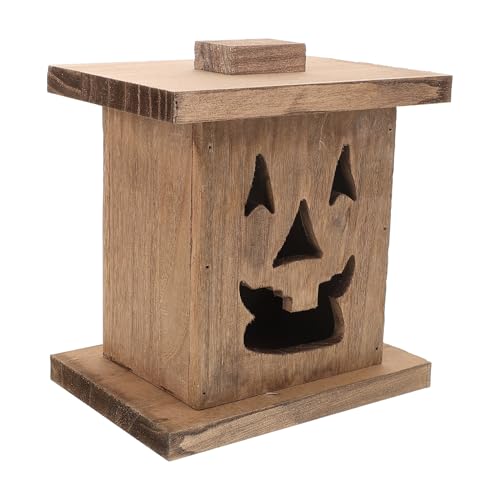 Luxshiny Halloween Holz Geist Dekor Holz Kürbis Schild Geist Statue Tischdekoration Bauernhaus Abgestufte Tablett Dekoration S von Luxshiny