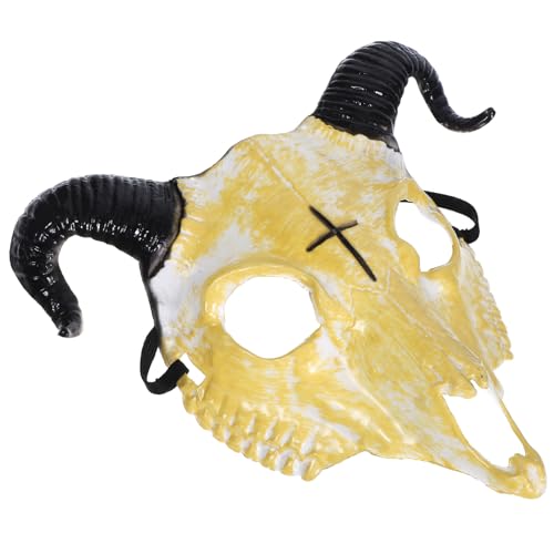 Luxshiny Halloween-Ziegenschädel-Maske Schafkopfmasken Tier-Dämonenhörner-Maskerademasken Halloween-Party-Cosplay-Kostüm-Requisite Für Karnevalsparty Mehrfarbig von Luxshiny