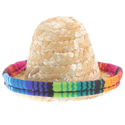 Luxshiny Hund Hawaii Strohhut Haustier Hund Sombrero Hut Weinflasche Topper Kappen Welpen Puppe Strandhut Für Kleine Hunde Katze Mexikanische Fiesta Partyzubehör von Luxshiny