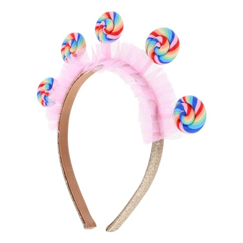 Luxshiny Lollipop Stirnband Donut Kopf Bopper Regenbogen Süßigkeiten Haarband Prinzessin Kostüm Haarschmuck Kindergeburtstag Party Tiara Kopfschmuck von Luxshiny