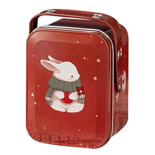 Luxshiny Osterplätzchendosen Süßigkeiten-Geschenkbox Osterhasen-Feiertags-Leckereien-Boxen Mit Griff Kaninchen-Süßigkeitsbehälter Weißblech-Keks-Snack-Box -Partygeschenke von Luxshiny