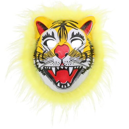 Luxshiny Tigermaske Therian-Maske 3D-Gruseltiermaske Realistische Löwenmaske Halloween Cosplay Kostümzubehör Maskerade Karneval Party Foto-Requisiten von Luxshiny