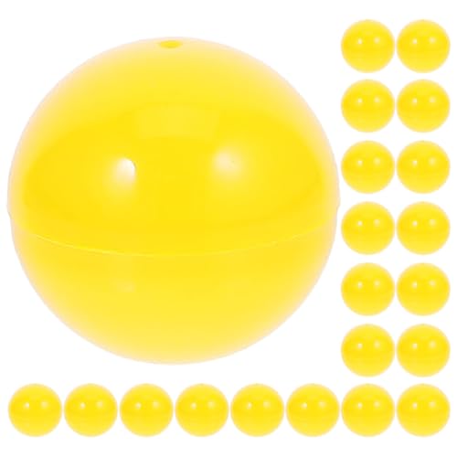 Luxshiny Tombola-Kugeln Hohle Bingo-Kugeln Aus Kunststoff 25 Stück Runde Kapseln Spielkugeln Kaugummiautomaten Plastikkugeln Kleine Plastikbehälter Für Partygeschenke Gelb von Luxshiny