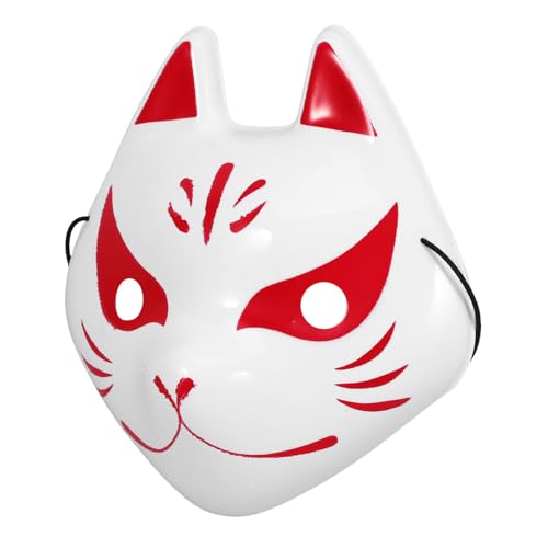 Luxshiny Vollgesichts-Fuchs-Maske Japanische Maskerade-Maske Verkleiden Katze Tiermaske Cosplay Fuchs-Maske Kimono-Gesichtsbedeckungen Für Karneval Halloween-Kostüm von Luxshiny