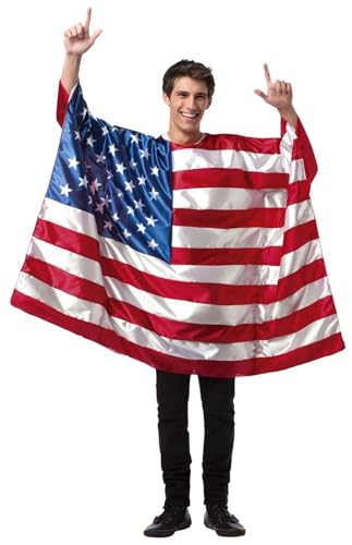 Luxylei Amerika-flagge-kostüm, Tragbares Amerikanisches Flaggen-kostüm, Patriotische Flaggen-umhang-outfits Der Usa, Patriotisches Kostüm Für Den Unabhängigkeitstag 4. Juli von Luxylei