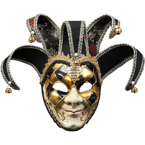 Luxylei Venezianische Maskerade-maske, Vollgesichtsnarrmaske, Karnevalskostüm, Cosplay, Anziehzubehör Für Herren, Performance-party von Luxylei