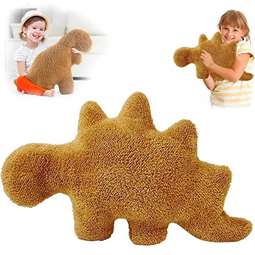 Dino-Nugget-Kissen, Chicken Nugget Kissen Stofftier, Dino Chicken Nugget Plüschtier, Dinosaurier Stofftier Plüschtiere Puppe, Kissen Geburtstagsgeschenke für Kinder Zimmerdekoration (Stegosaurus) von Luylmo