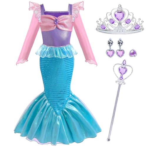 Luzlen Meerjungfrauenkostüm für kleine Mädchen, Partykleid für Kleinkinder, Kinder, Baby, Halloween, 4–5 Jahre (Etikett 120) von Luzlen