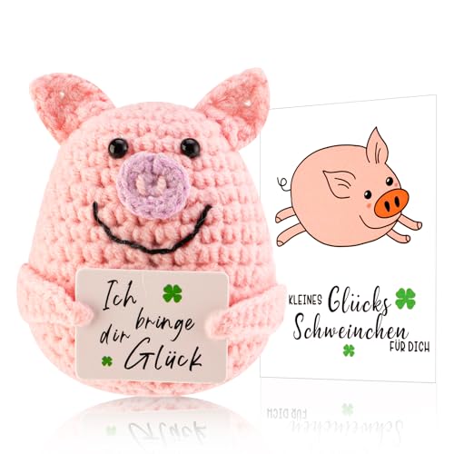 Lvefyti Positive Geschenke Schwein,Pocket Hug Positive Geschenke,Positive Kartoffel-Ersatz,Strickwolle Schwein Puppe,Gute Besserung Geschenk,Mutmacher Geschenk,Glücksbringer Prüfung Geschenk von Lvefyti