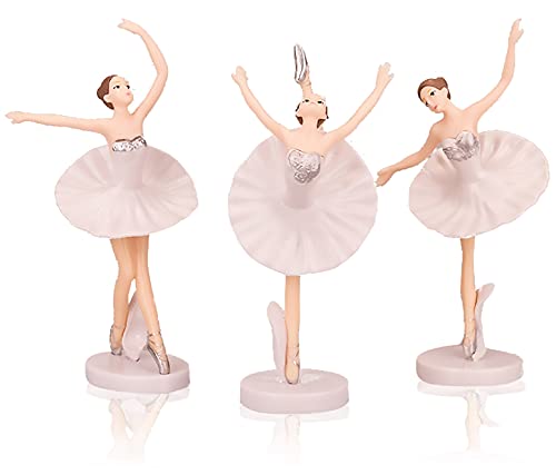 Lvjkes Cupcake Dekofiguren, Ballerina Mädchen Kuchen Topper, 3 Stück Figuren Tanzen Ballerina Mädchen Niedliche Puppendekorationen für Party Kuchen Dekoration Handwerk Puppenhaus Dekoration (Rosa) von Lvjkes