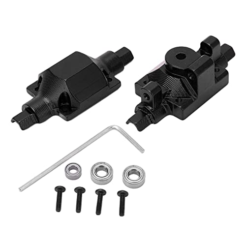 Lybunair 1/24 RC Achsgehäuse Aluminiumlegierung RC Vorder- und Hinterachsgehäuse Ersatz passend für RC-Fahrzeuge im Maßstab 1:24 (Black) von Lybunair