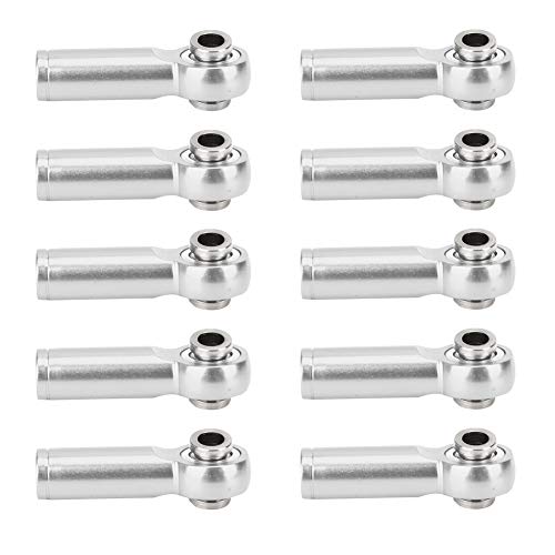 Lybunair 10-teiliges Spurstangenkopf-Steckverbindungs-Set aus Aluminiumlegierung M4 RC mit Gewinde für RC-Autos im Maßstab 1:10 (Silver) von Lybunair