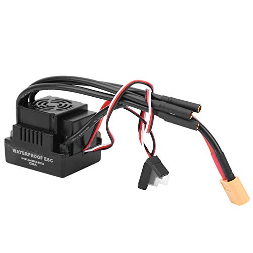 Lybunair 120 wasserdichter bürstenloser elektronischer Geschwindigkeitsregler mit T-Stecker, passend für 1/8 RC-Car (XT60) von Lybunair