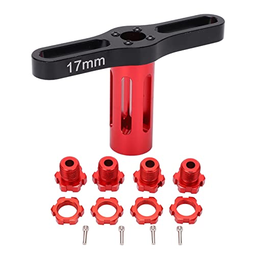 Lybunair 17-mm-Sechskant-Radnabe mit Keilmuttern für 5353X 1/10 RC-Car, 4er-Pack (Red) von Lybunair