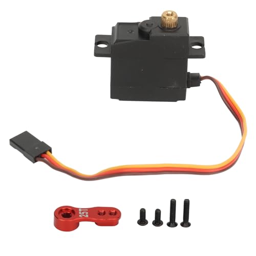 Lybunair 2,2 kg RC Digital Gear Servo mit 25T Aluminiumlegierung Servoarm für 16208 16207 16209 1/16 RC Car (Red) von Lybunair