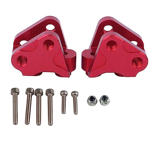 Lybunair 2 Stück Aluminium vorne hinten unten Stoßdämpferstangenhalterung Achsstangenhalterung mit Schrauben für SCX10 II 90047 90046 RC Crawler Car (Rot) von Lybunair