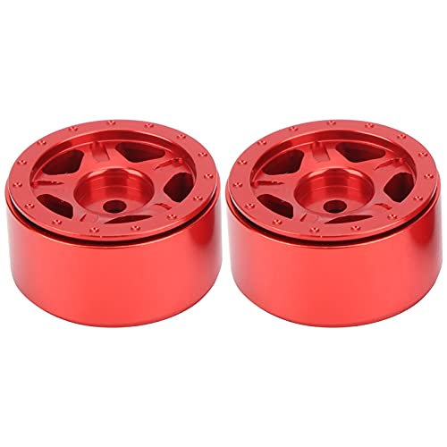 Lybunair 2 Stücke RC Aluminiumlegierung Radnabe für SCX24 90081 1/24 RC Auto (Red) von Lybunair