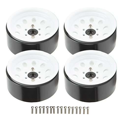 Lybunair 4 Stück 1,9 Zoll Eisen RC Beadlock Felgennabe, verschleißfeste Wiederverwendbare Ersatzräder (White) von Lybunair