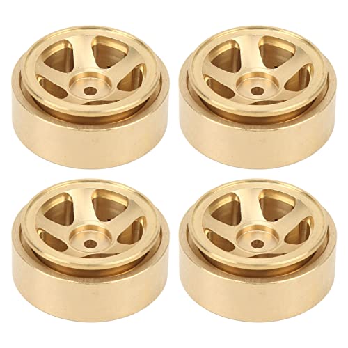 Lybunair 4 Stück Messing RC Beadlock Felgennaben Upgrade-Teile für FCX24 1/18 1/24 Kletterauto (Gold) von Lybunair