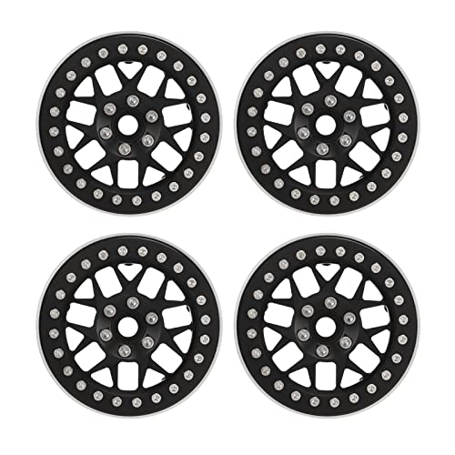 Lybunair Aluminiumlegierung Beadlock Wheels Felgen für 1/10 RC Car, 2,2 Zoll (Black) von Lybunair