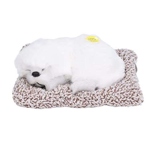 Lybunair Entzückendes realistisches schlafendes Welpenspielzeug für Jungen und Mädchen, Geschenke, Heimdekoration (White Pekingese) von Lybunair