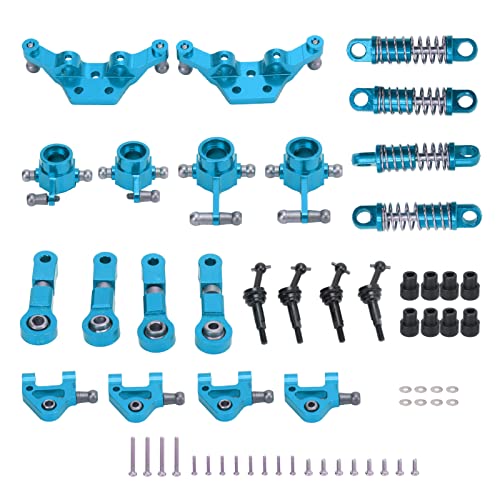 Lybunair RC-Auto-Upgrade-Kit aus Aluminiumlegierung – Stoßdämpfer, CVD-Antriebswellen-Lenkschalen, passend für K969, K979, K989, K999, P929, P939, Maßstab 1:28 (Blue) von Lybunair