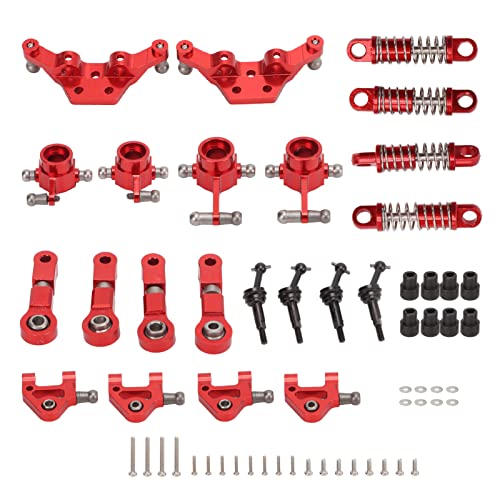 Lybunair RC-Auto-Upgrade-Kit aus Aluminiumlegierung – Stoßdämpfer, CVD-Antriebswellen-Lenkschalen, passend für K969, K979, K989, K999, P929, P939, Maßstab 1:28 (Red) von Lybunair