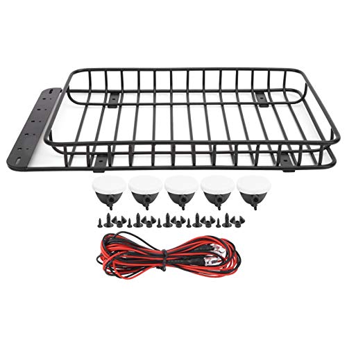 Lybunair RC Car Roof Rack Luggage Carrier with LED Light Compatible with SCX10 90046 SCX10 III AXI03007 von Lybunair