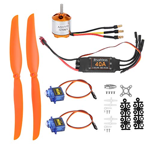 Lybunair RC-Flugzeugmotor-Kit – A2217 1250 KV bürstenloser Motor 40 A ESC SG90 9 G Servo 8060 Propeller von Lybunair